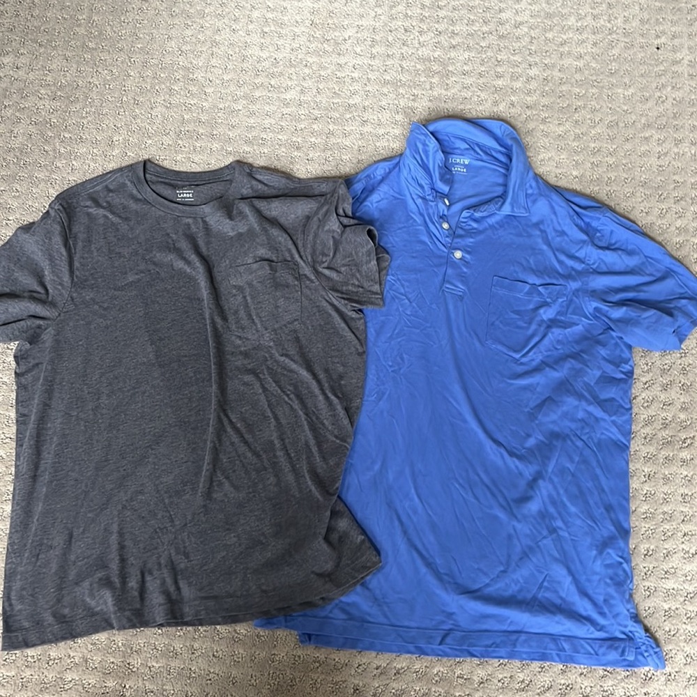 J Crew Men’s Polo & Pocket Tee Bundle, Size L